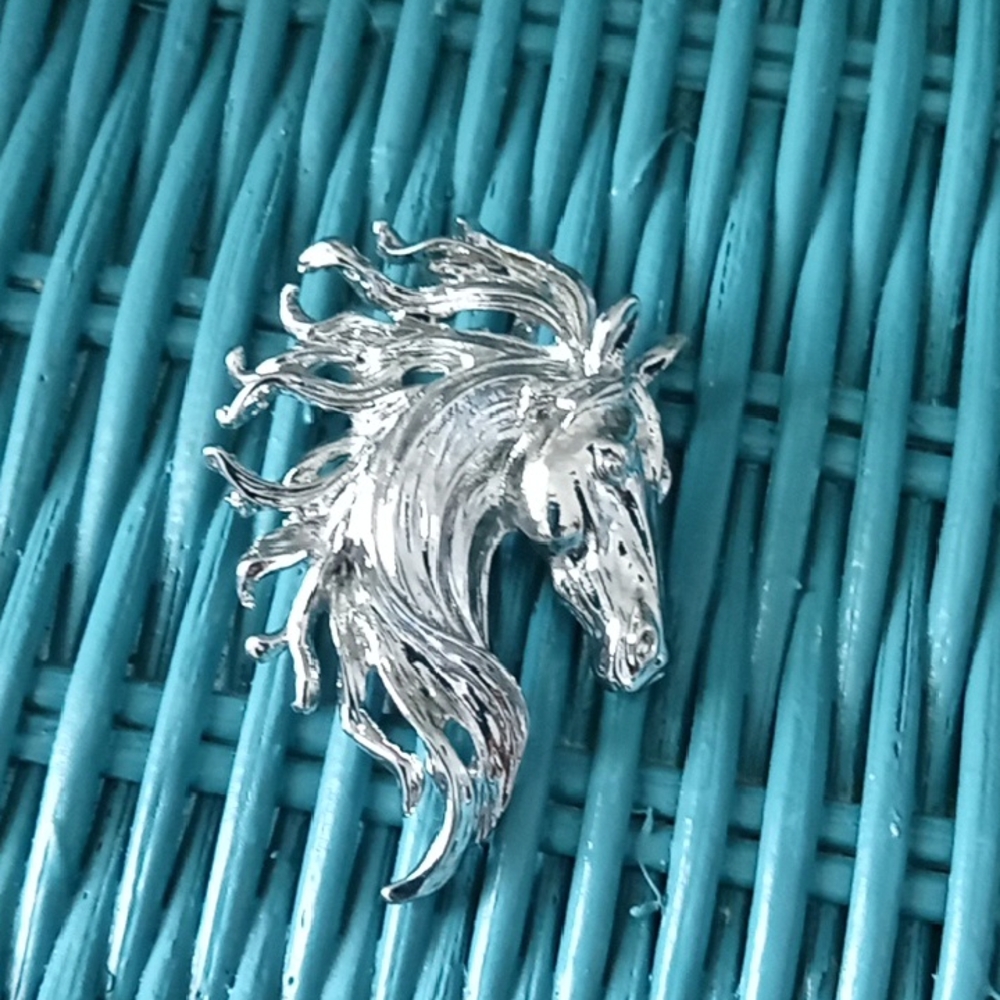 Silver Horse Brooch